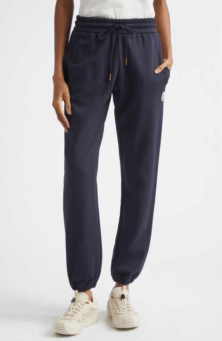Moncler Logo Patch Joggers, Main, color, Blue