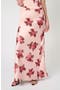 Floral Print Satin Slip Skirt