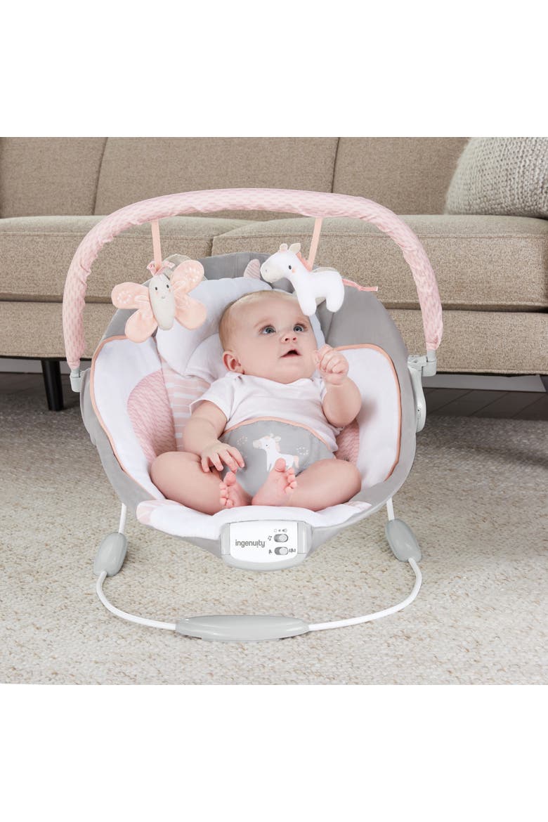 Soothing Baby Bouncer with Vibrating Infant Seat, Alternate, color, PINK