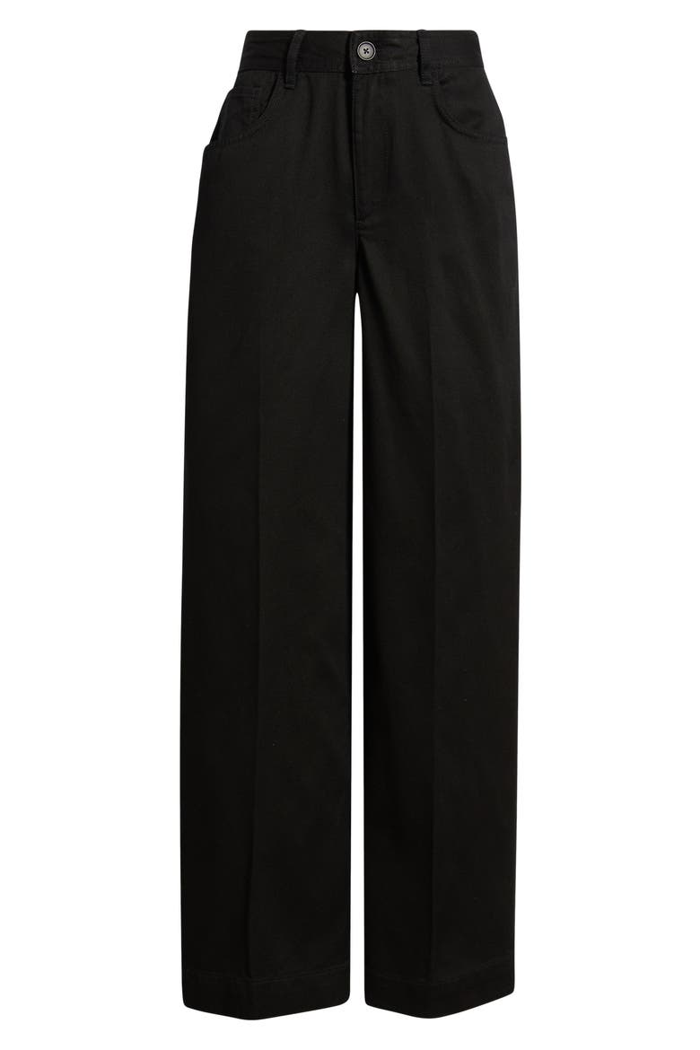 Five-Pocket Wide Leg Pants, Alternate, color, BLACK