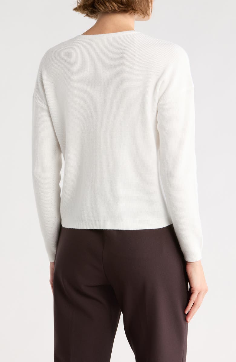 CYRUS Crewneck Button Front Cardigan, Alternate, color, Bone