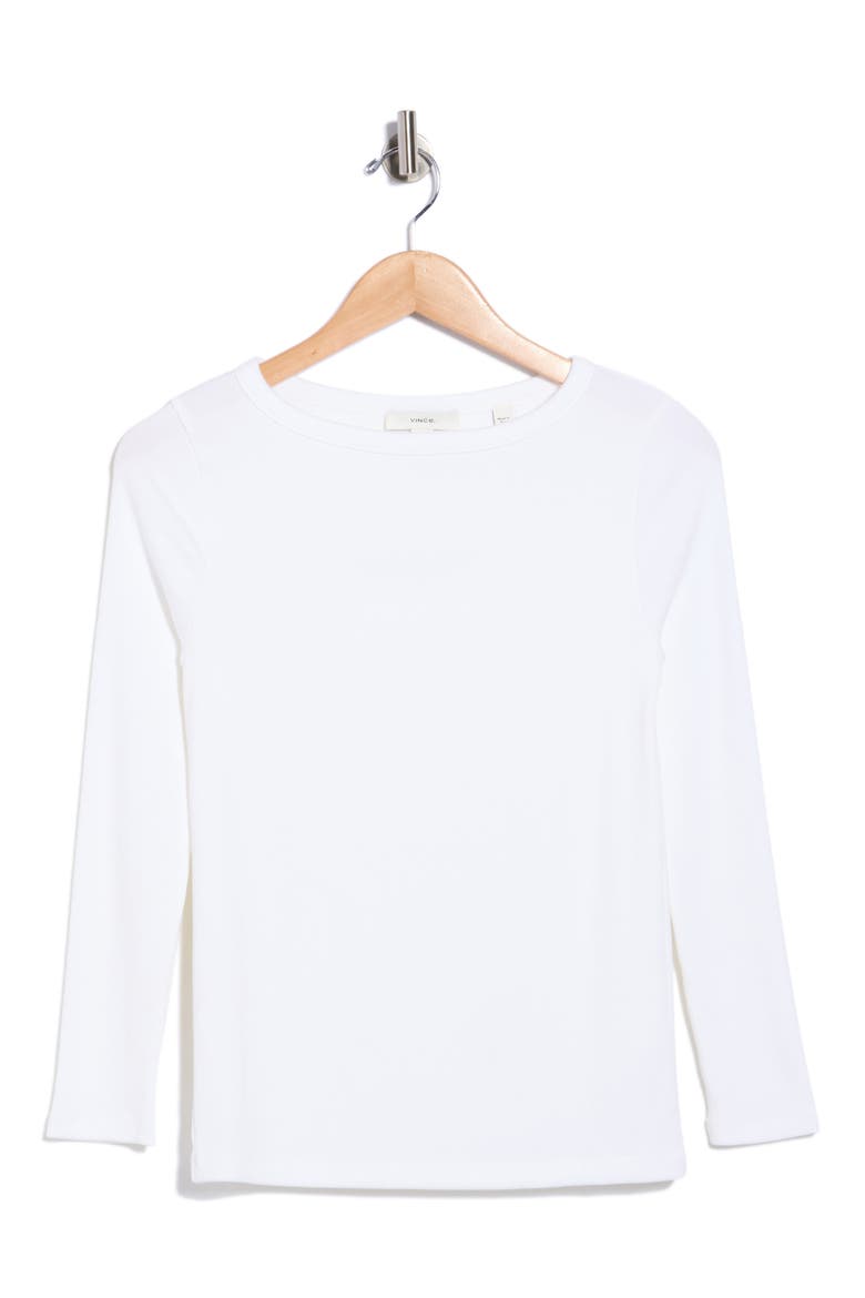 Ribbed Boat Neck Top, Main, color, OPTIC WHITE