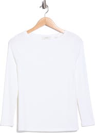 Vince Ribbed Boat Neck Top