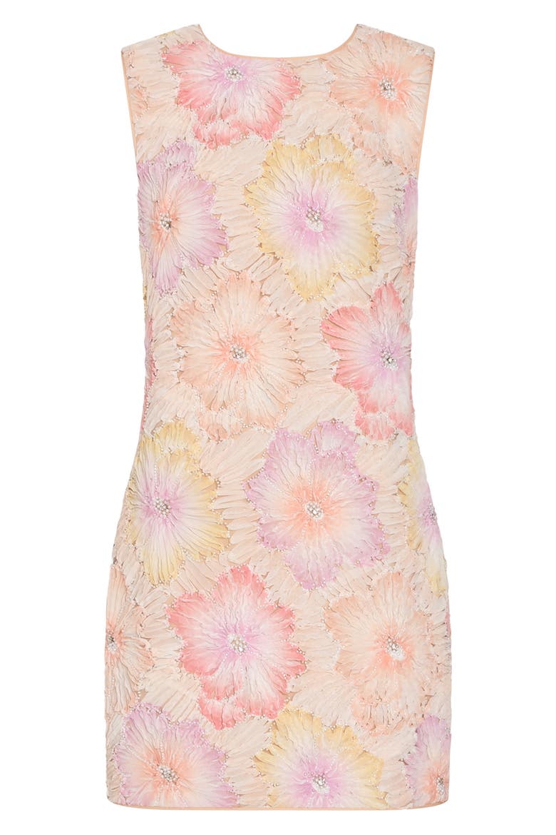 Ivette Beaded Floral Appliqué Shift Minidress, Alternate, color, RAINBOW MULTI