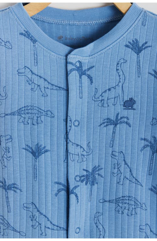 Babycottons Roar Front-snap Footie In Full Print