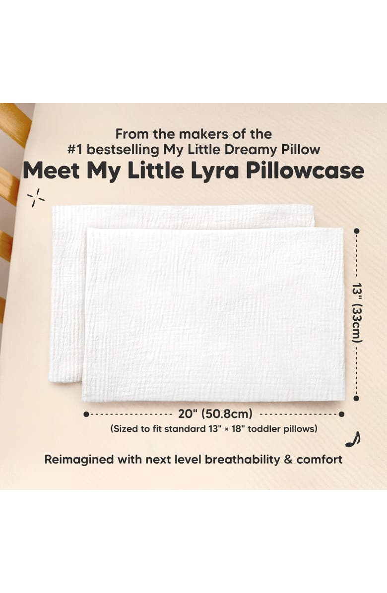 KeaBabies 2-Pack My Little Lyra Pillowcases, Alternate, color, Soft White
