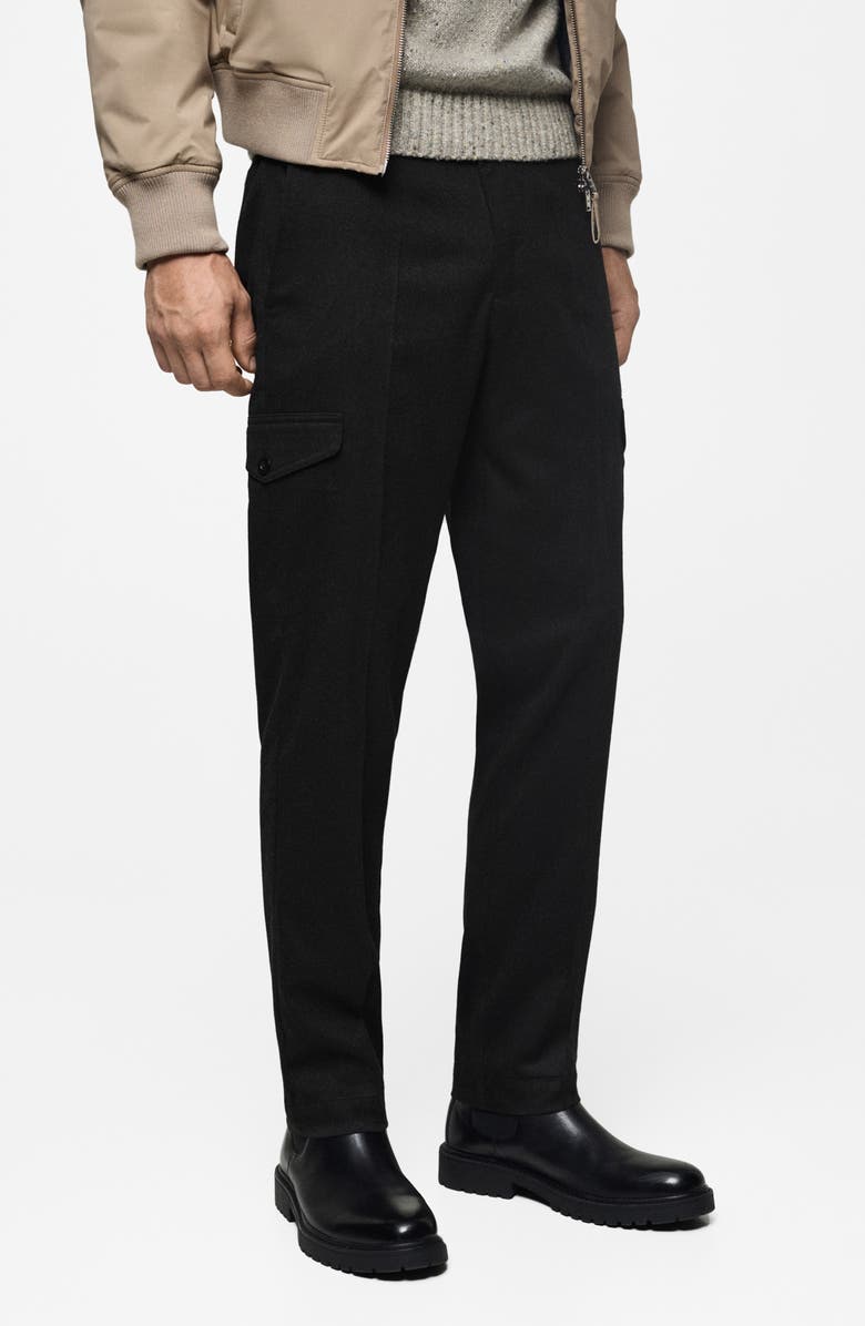 MANGO Flannel Cargo Pants, Main, color, 