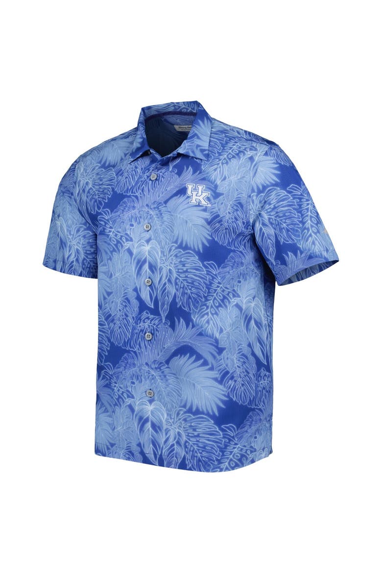 Men's Tommy Bahama Royal Kentucky Wildcats Big & Tall Coast Luminescent Fronds IslandZone Button-Up Camp Shirt, Alternate, color, Royal