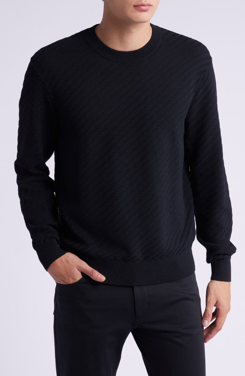 Cuts Riviera Textured Cotton Blend Crewneck Sweater, Main, color, 