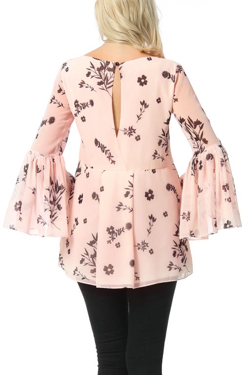 Kimi & Kai Gesa Maternity/nursing Floral Print Blouse In Pink