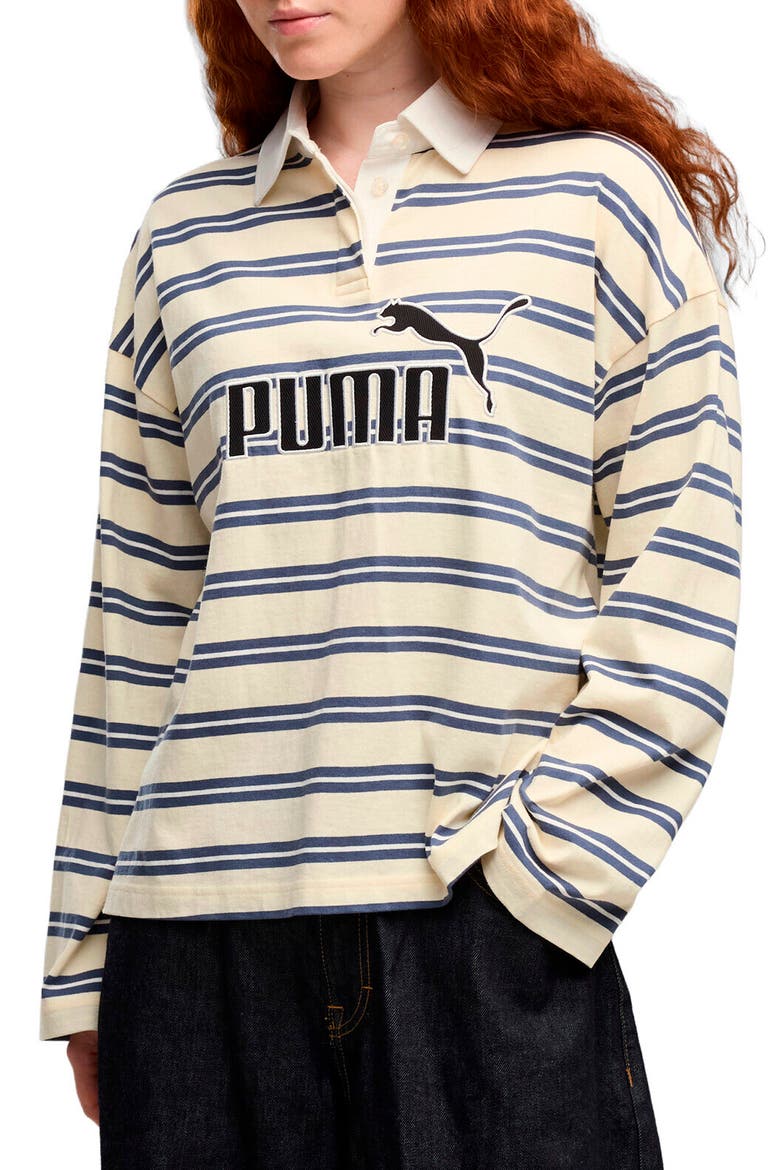 Elevated No. 1 Logo Striped Cotton Polo, Main, color, BUTTERCREAM-STRIPED