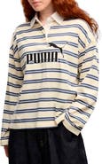 PUMA Elevated No. 1 Logo Striped Cotton Polo