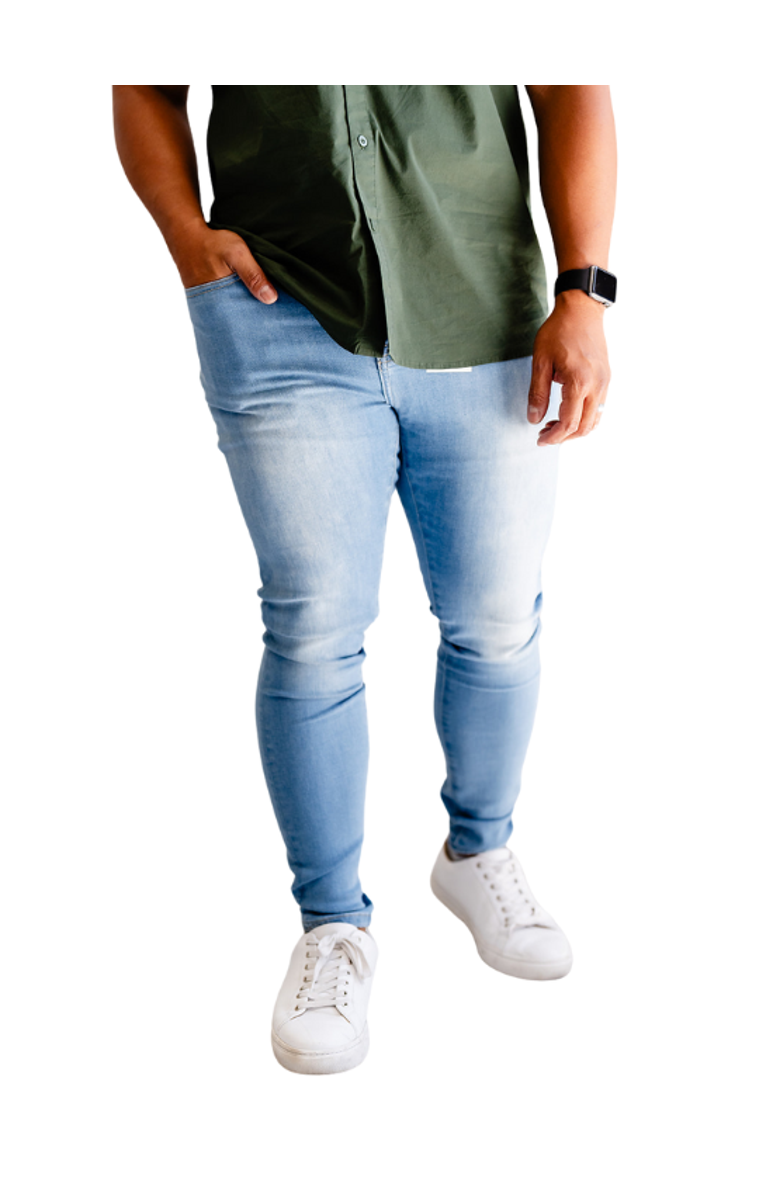 Dapper Boi Skinny Blue Fade Jeans, Main, color, Blue Fade