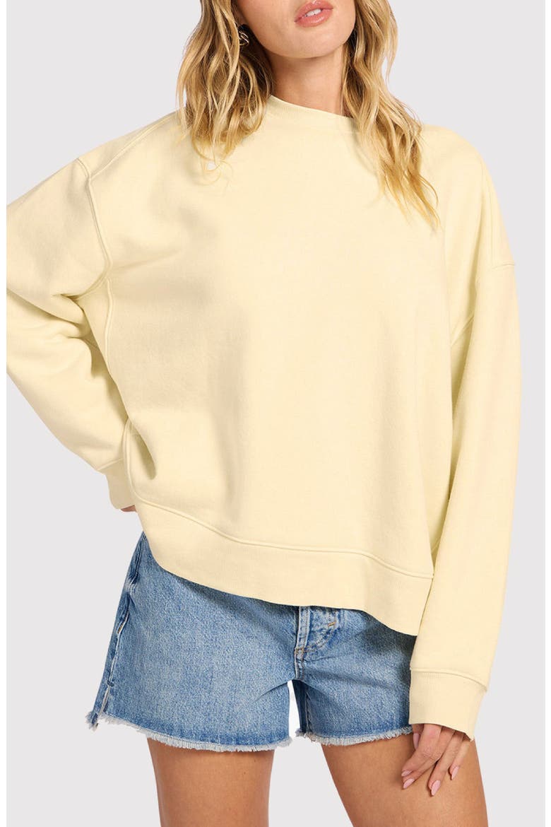 Fleece Sweatshirt, Alternate, color, BUTTERCUP