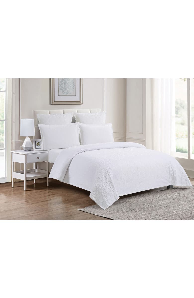 C&F Home Shiloh Pebble Coverlet Set Bedding   - Reversible and Machine Washable, Main, color, White