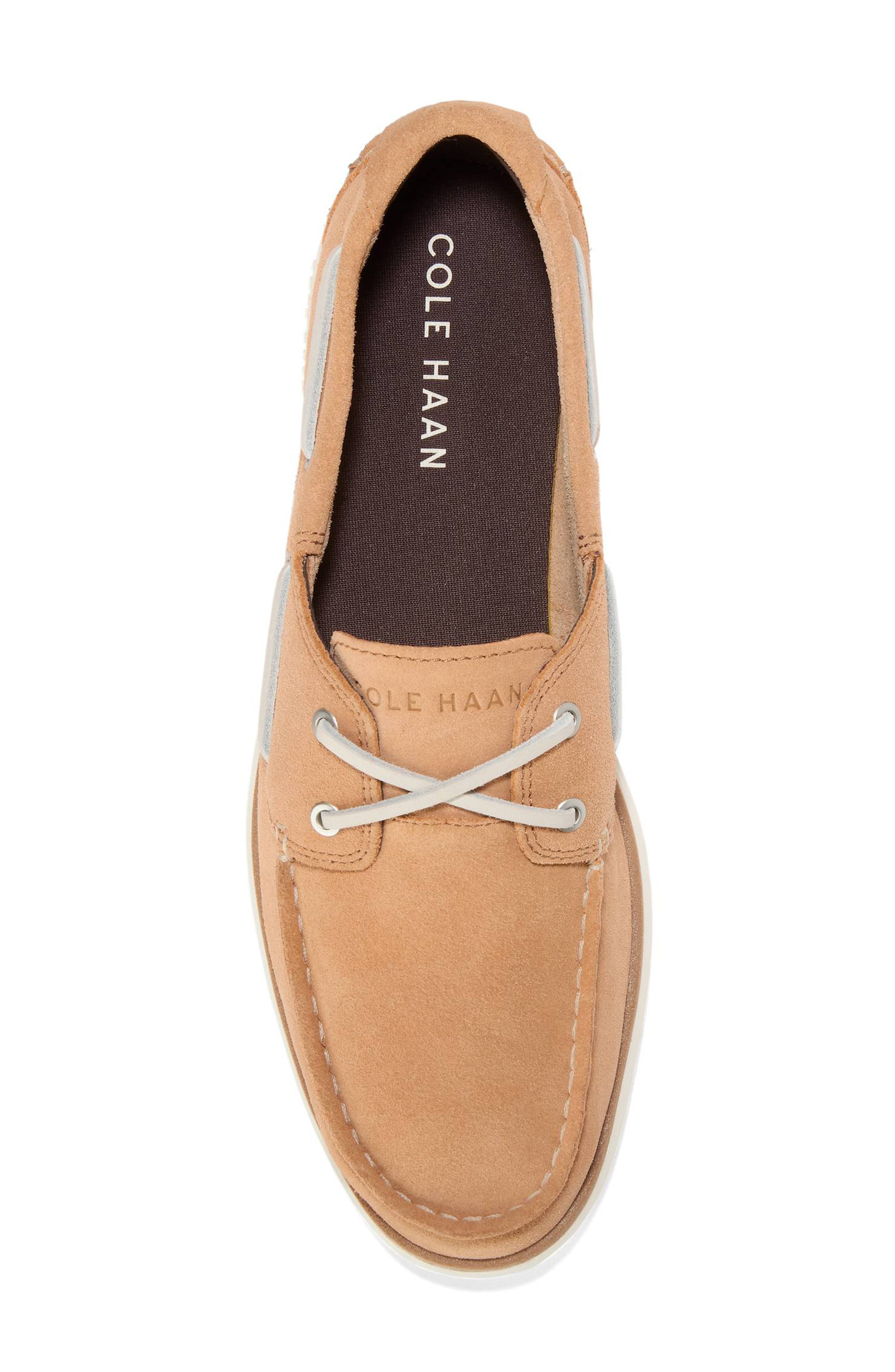 Cole Haan GrandPrø Windward Boat Shoe, Alternate, color, Biscuit Suede / Silver Birch