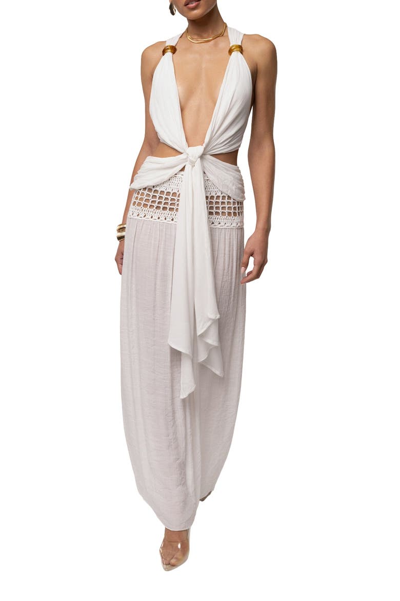 Tulum Drape Top, Alternate, color, White
