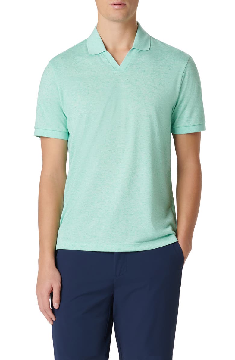 Bugatchi Johnny Collar Marled Polo, Main, color, Mint