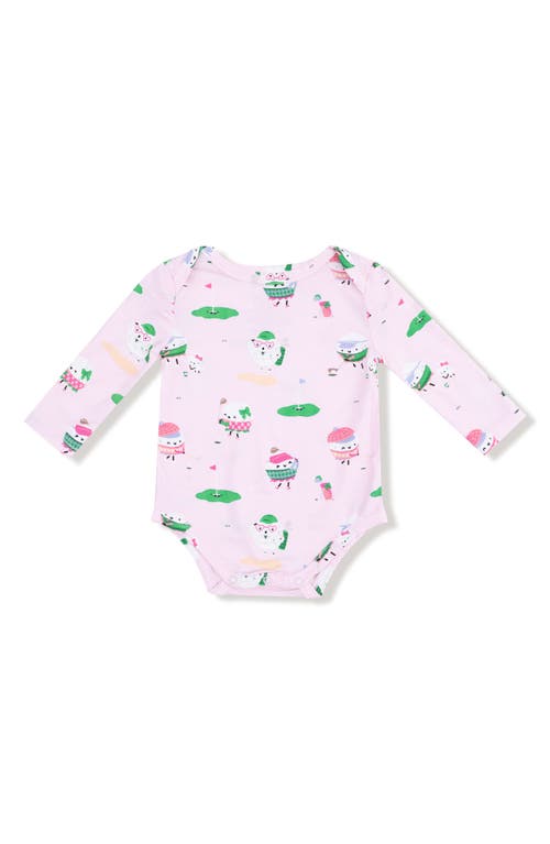 Angel Dear Golf Pros Long Sleeve Romper In Pink