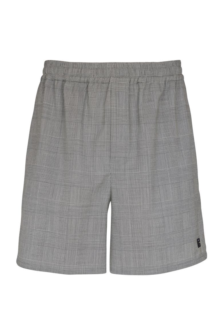 Relaxed shorts in Prince of Wales satin, Main, color, black