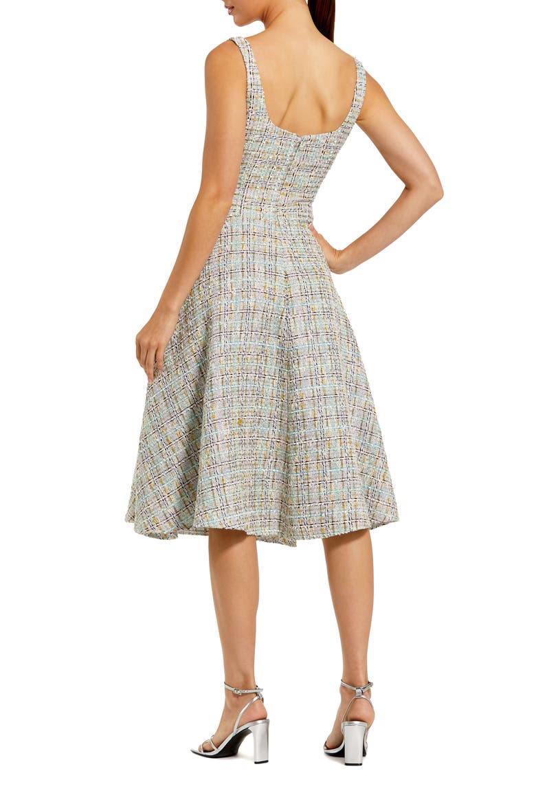 Sleeveless Drop Waist Boucle Midi Dress, Alternate, color, Pastel Multi
