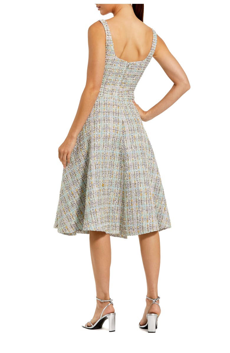 Mac Duggal Sleeveless Drop Waist Boucle Midi Dress, Alternate, color, Pastel Multi