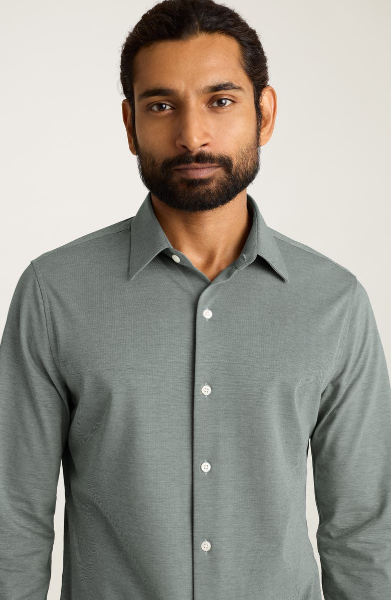 Bonobos Wear to Work Slim Fit Cotton Blend Piqué Performance Button-Up Shirt, Alternate, color, Pineneedle