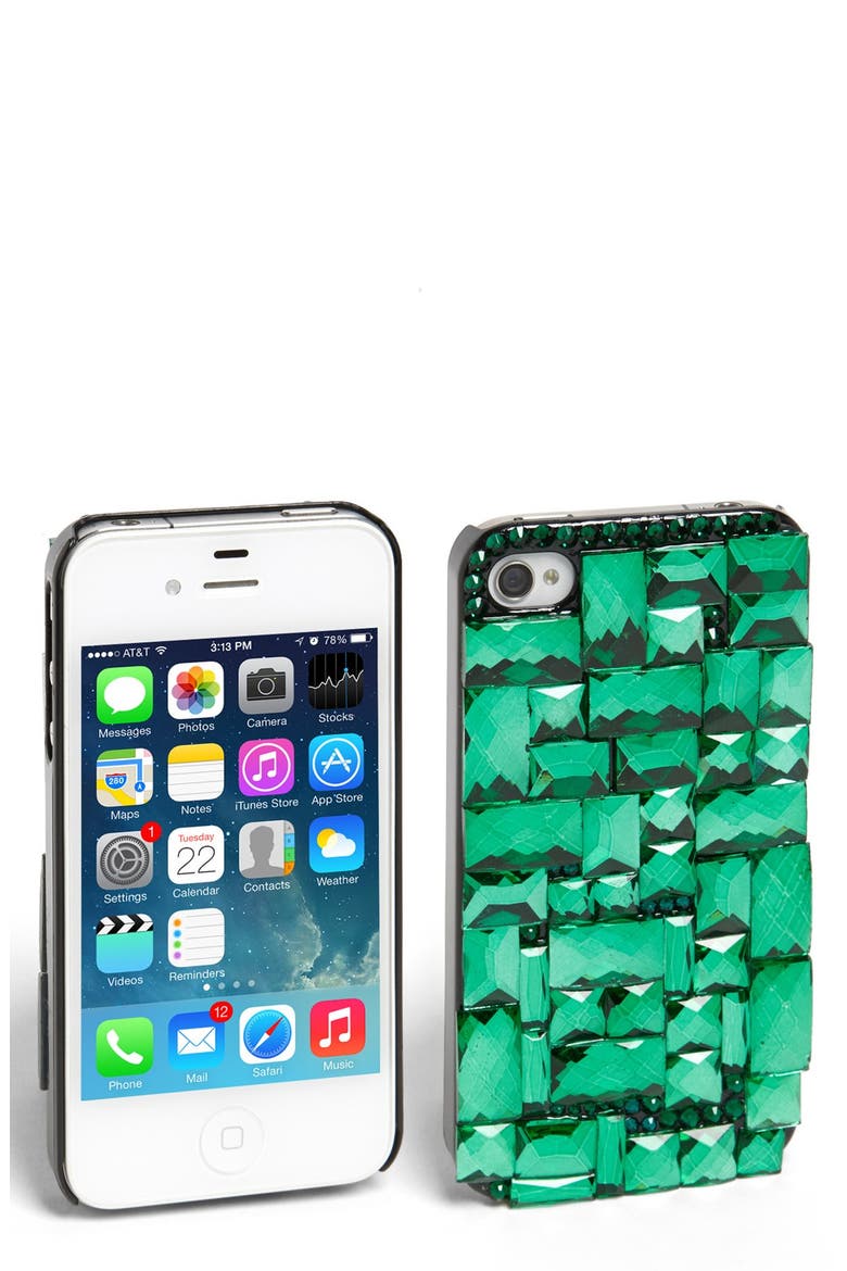 Couture 'Be Glitzy' iPhone 4 Case, Main, color, EMERALD