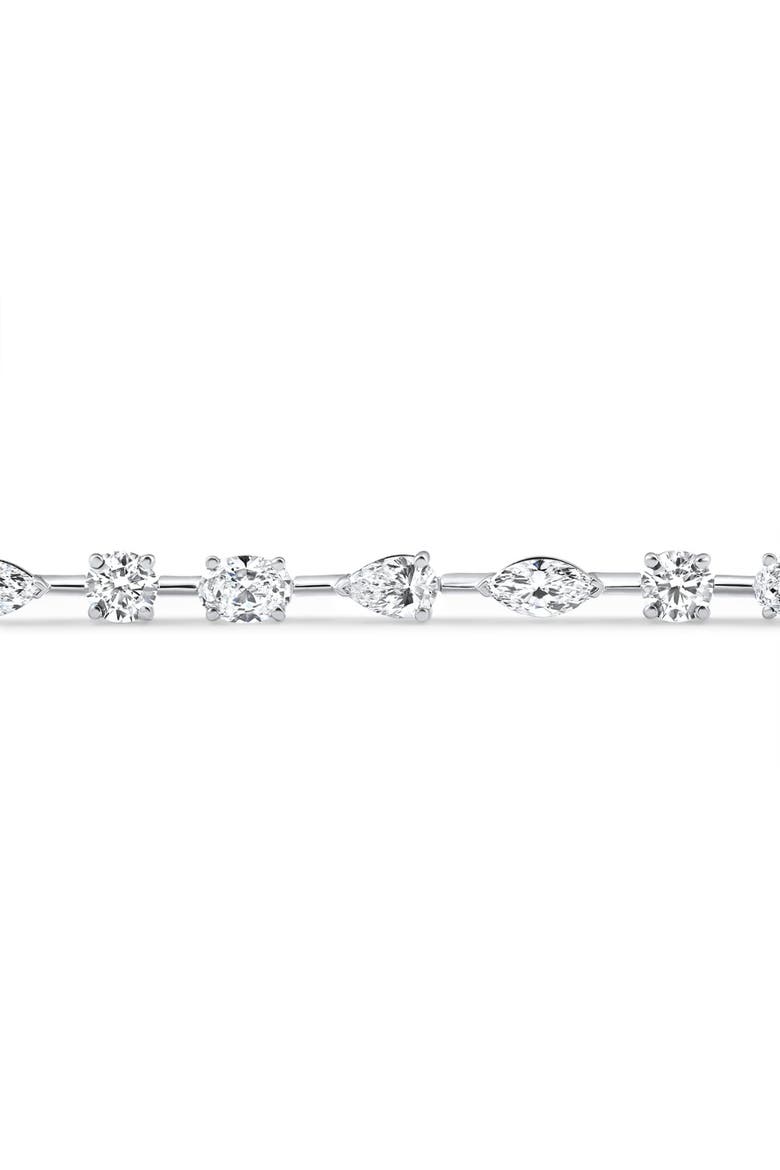 8Ct Mixed Cut Diamond Tennis Bracelet 7" 14k Gold Lab Grown, Alternate, color, 14k White Gold