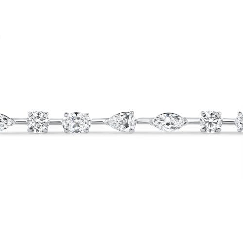 Bliss Diamond 8ct Mixed Cut Diamond Tennis Bracelet 7" 14k Gold Lab Grown In Silver