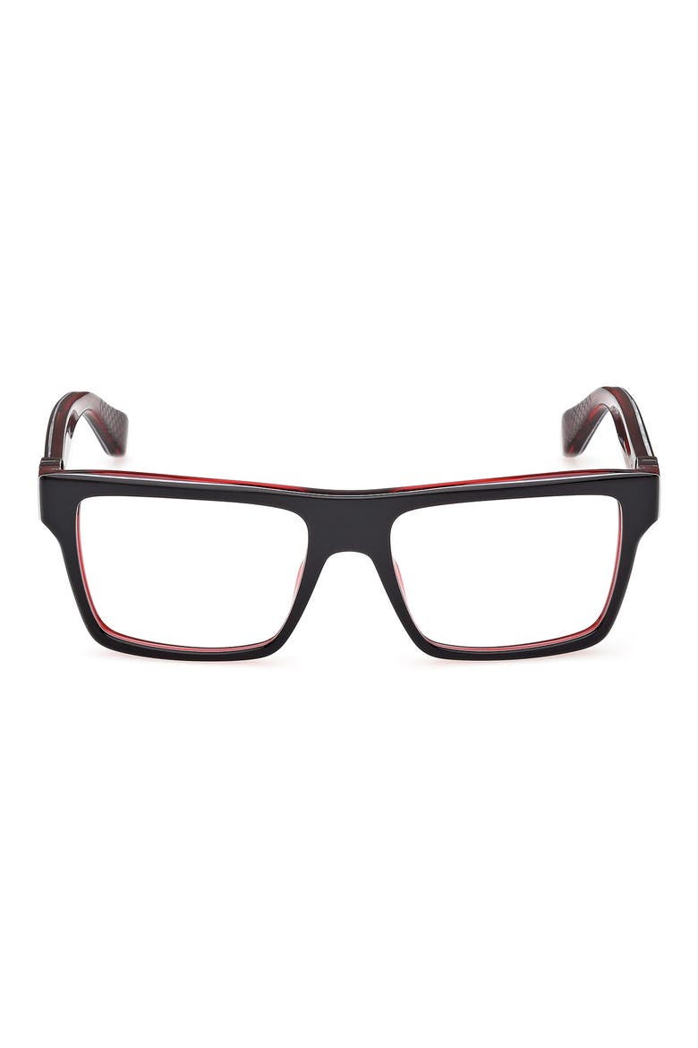 54mm Rectangular Optical Glasses, Main, color, BLACK / RED