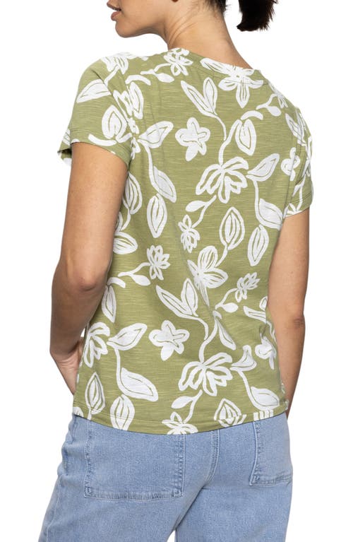 Sanctuary The Perfect Geo Print Cotton Blend Knit Top In Green