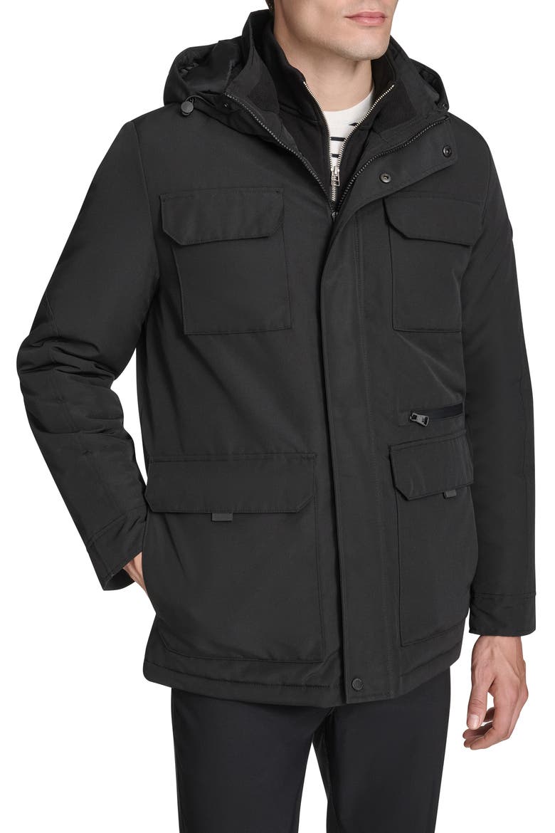 Oxford Water Resistant Parka, Alternate, color, BLACK