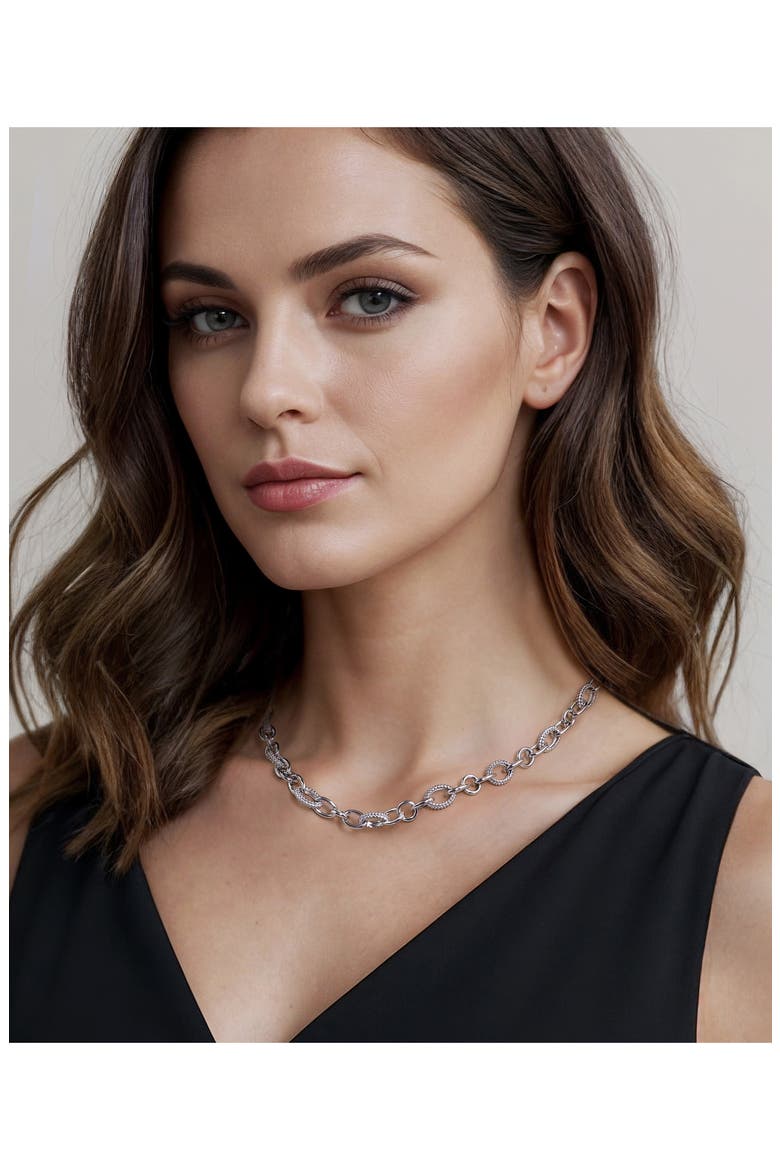 Bujukan Sterling Silver Link Necklace, Alternate, color, STERLING SILVER
