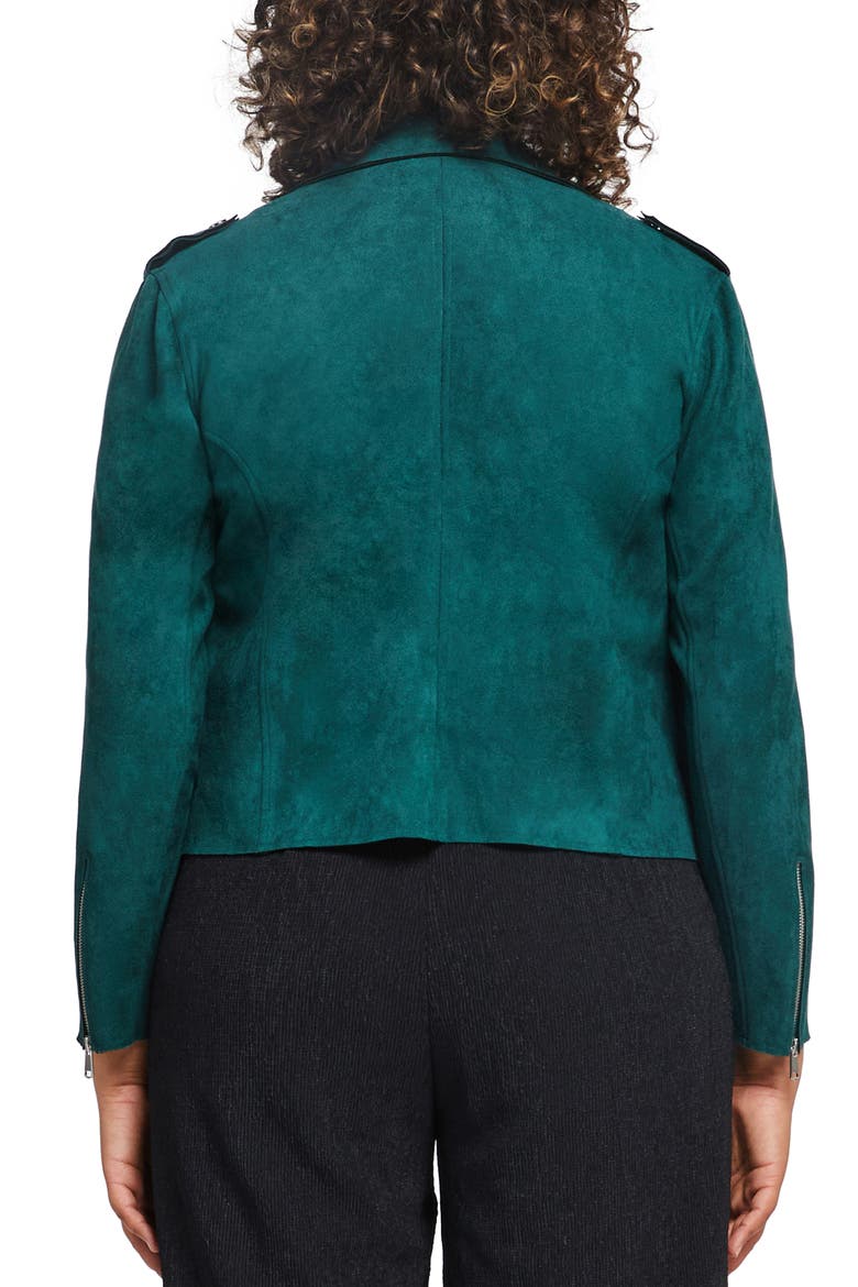 San Diego Faux Suede Biker Jacket, Alternate, color, TEAL
