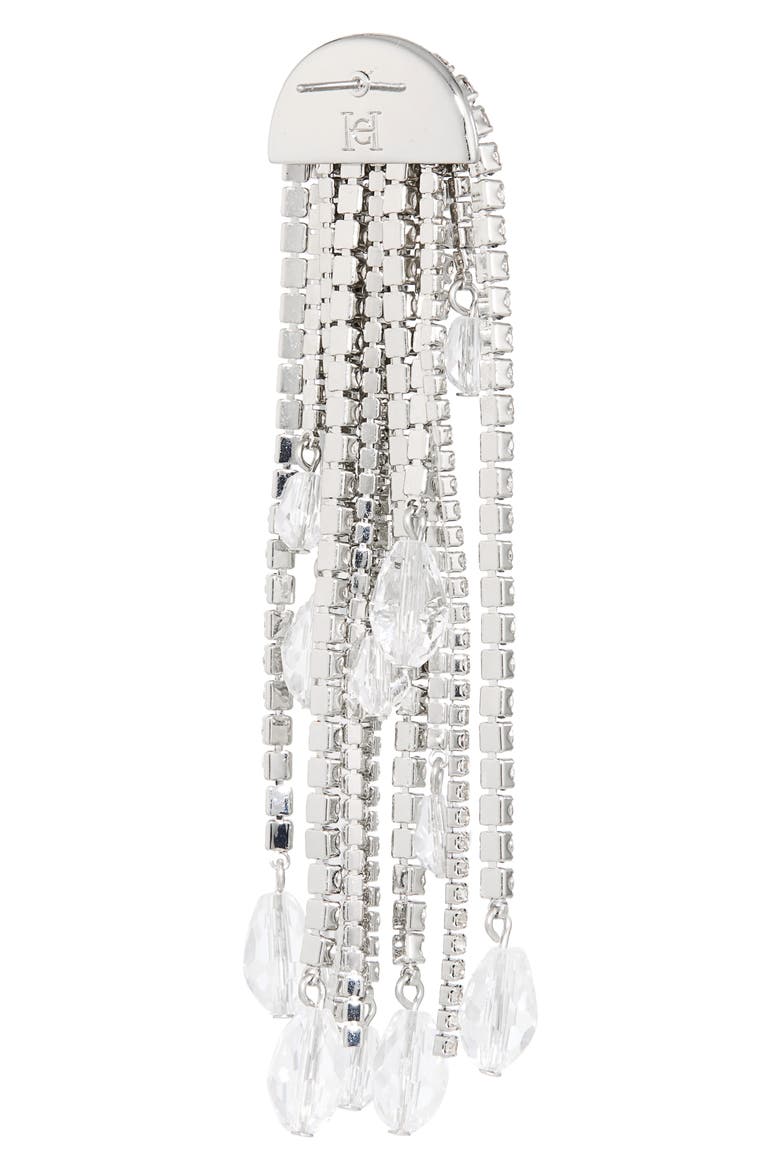 Teardrop Tassle Earrings, Alternate, color, SILVER