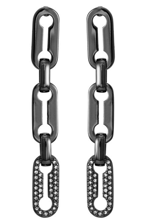 Pavé Crystal Linear Drop Earrings