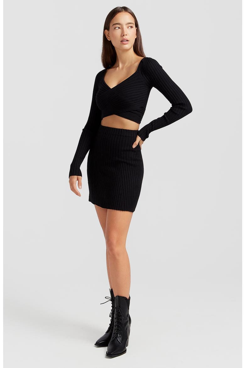 C'est Belle Knit Mini Skirt, Main, color, Black