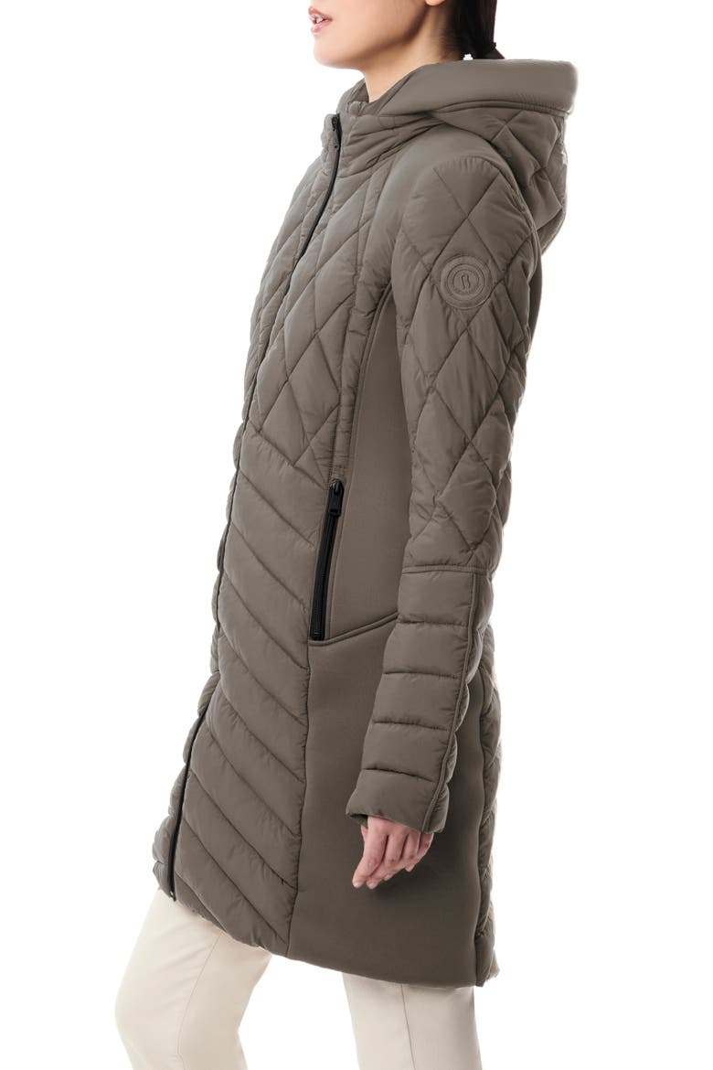 Mixed Media Water Resisant Quilted Puffer Jacket, Alternate, color, LIQUID METAL