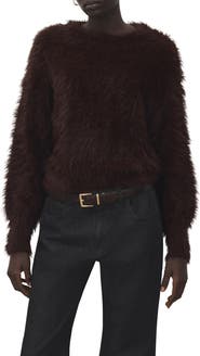 MANGO Toby Faux Fur Sweater