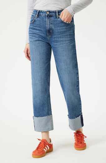 Mavi Jeans Savannah Cuff High Waist Raw Hem Wide Leg Jeans