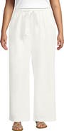 Lands' End High Ridge Twill Pull On Pleated Wide Leg Pants