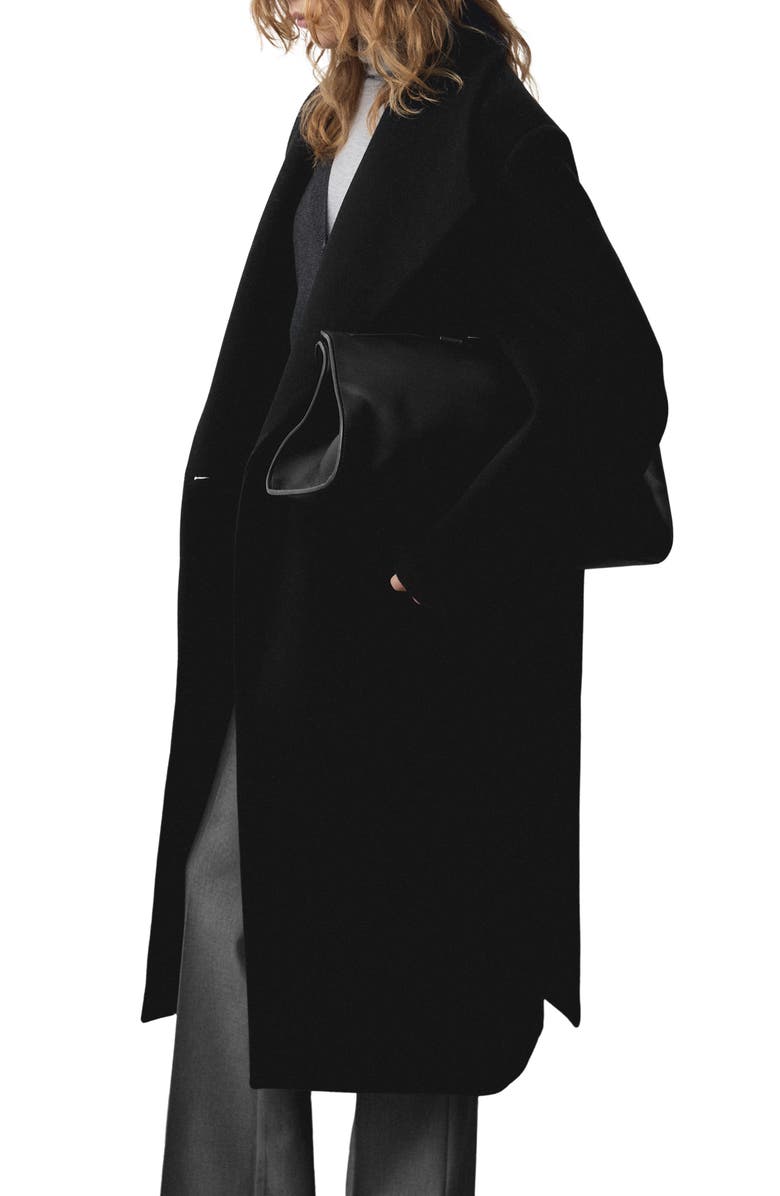 MANGO Belted Virgin Wool Blend Coat, Alternate, color, 