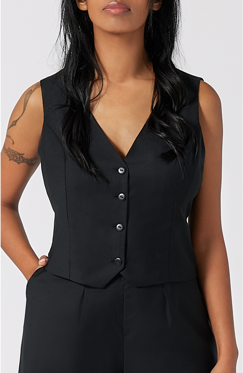 Aam The Label The Wool Vest, Main, color, Black