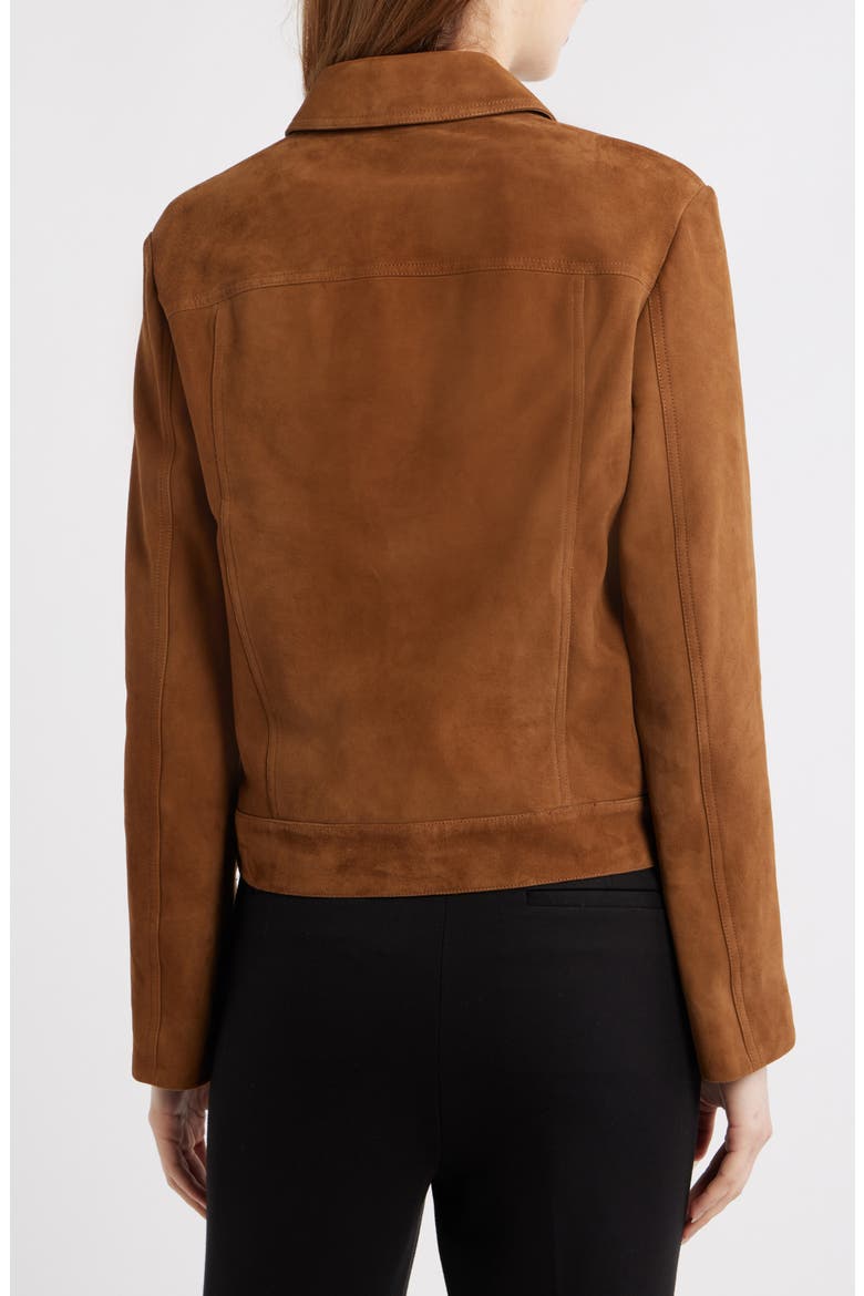 Reece Suede Trucker Jacket, Alternate, color, DEEP TOBACCO