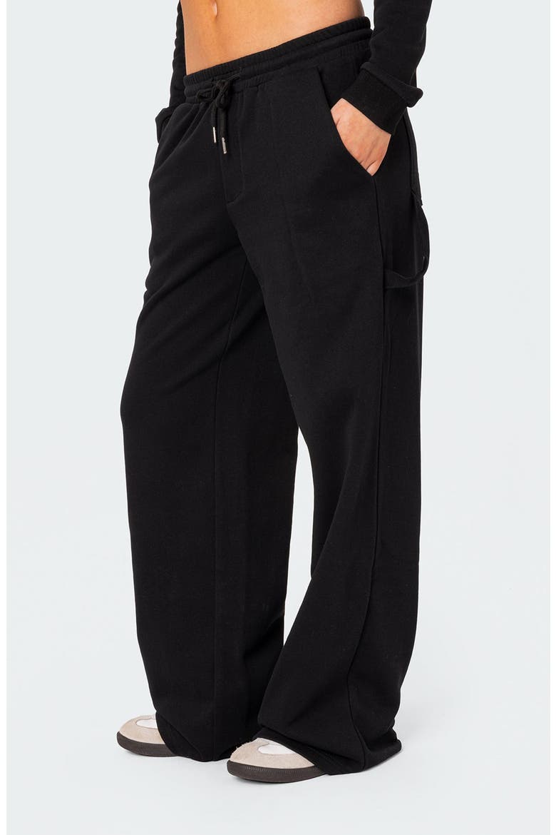 Annalise Straight Leg Sweatpants, Alternate, color, BLACK