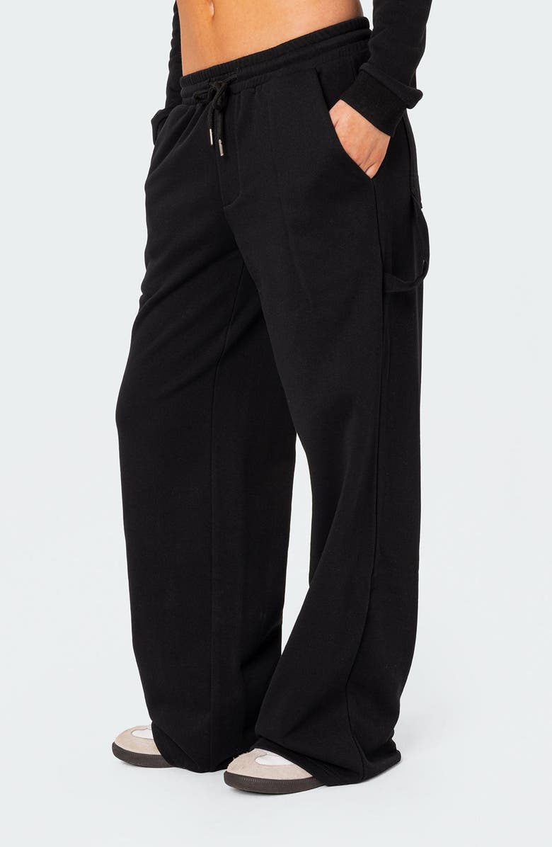 EDIKTED Annalise Straight Leg Sweatpants, Alternate, color, Black