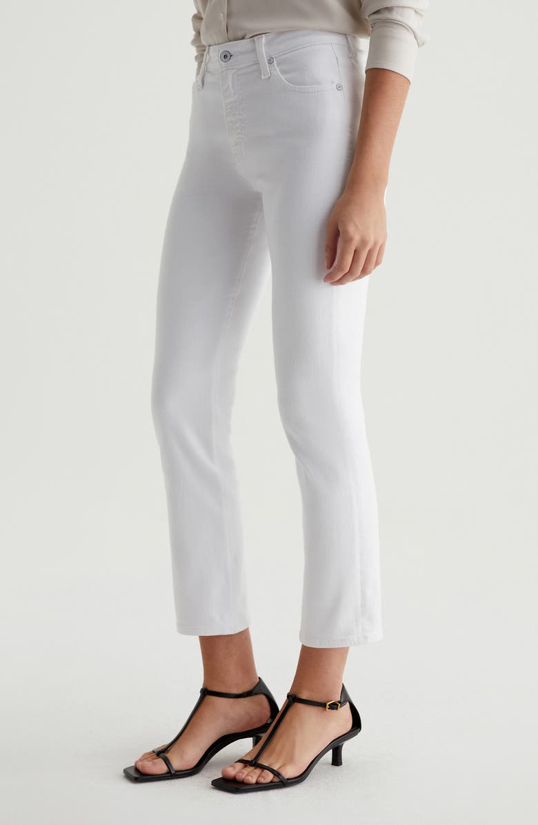 AG Mari Mid Rise Slim Straight Leg Crop Jeans, Alternate, color, Gallery White