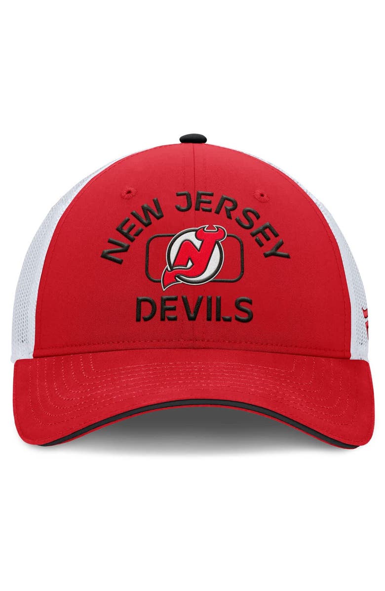 FANATICS Men's Fanatics Red/White New Jersey Devils Authentic Pro Rink Trucker Hat, Alternate, color, Red