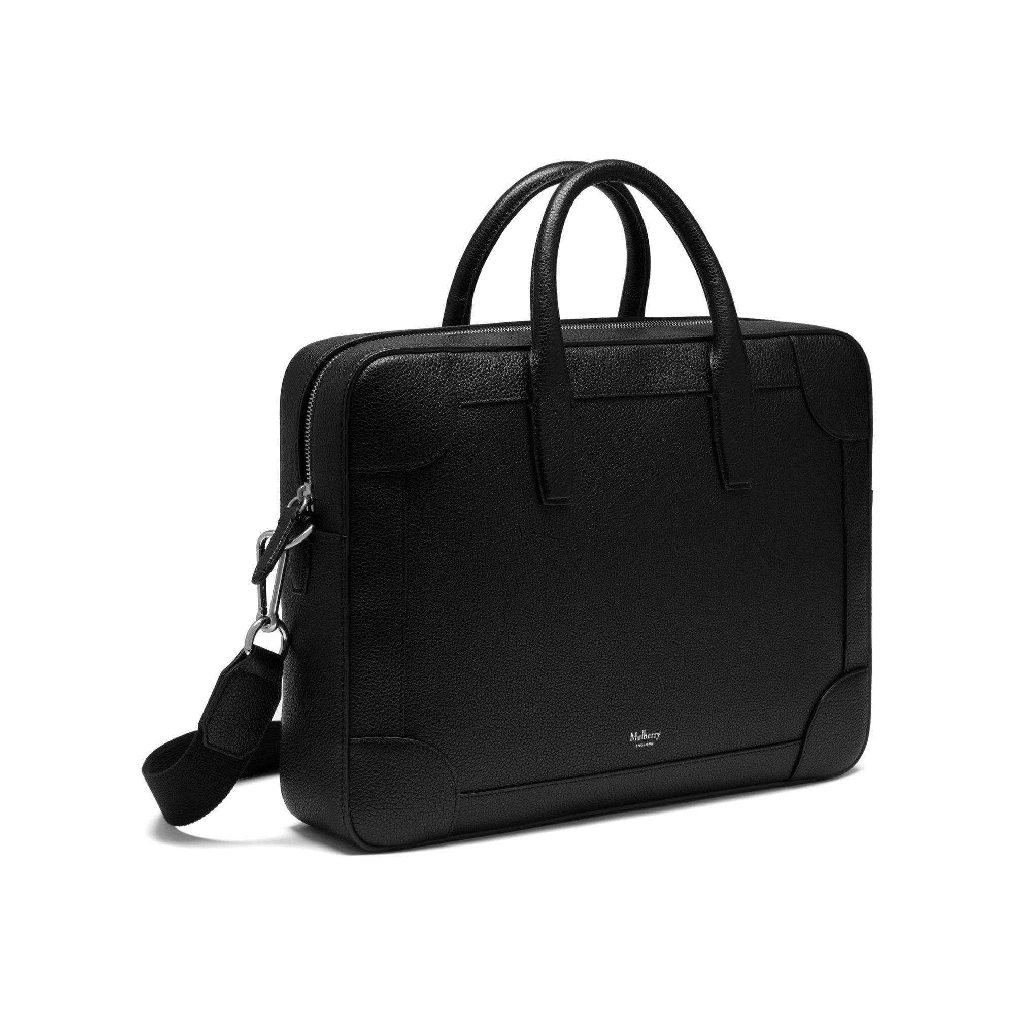 Mulberry Belgrave Leather Briefcase, Alternate, color, Black